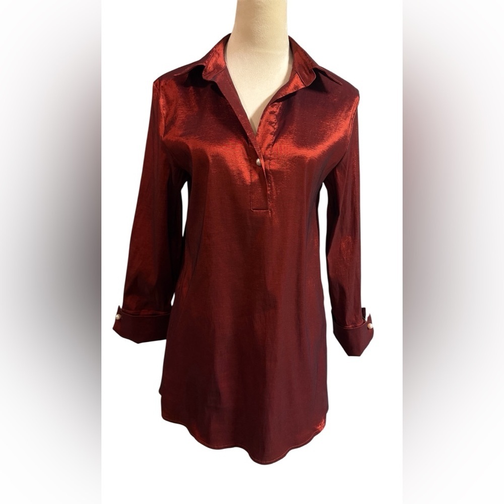 Preston & York Metallic Red Blouse
